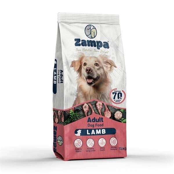 ZAMPA KUZU ETLİ VE PİRİNÇLİ YETİŞKİN KÖPEK MAMASI 15 KG
