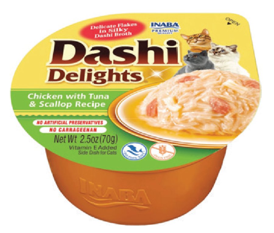 CIAO DASHI DELIGHTS TAVUK & TON BALIĞI VE DENİZ TARAKLI KEDİ ÇORBASI (KUTU İÇİ 6'LI KOLİ İÇİ 48'Lİ)