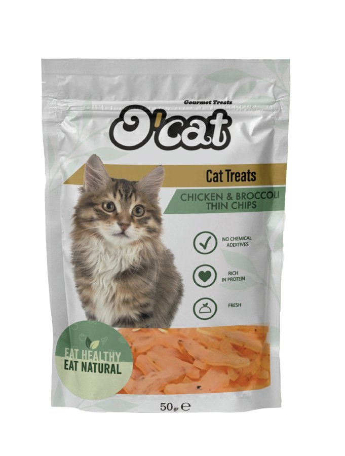 O CAT TAVUK VE BROKOLİ CİPS KEDİ ÖDÜLÜ 10x50g