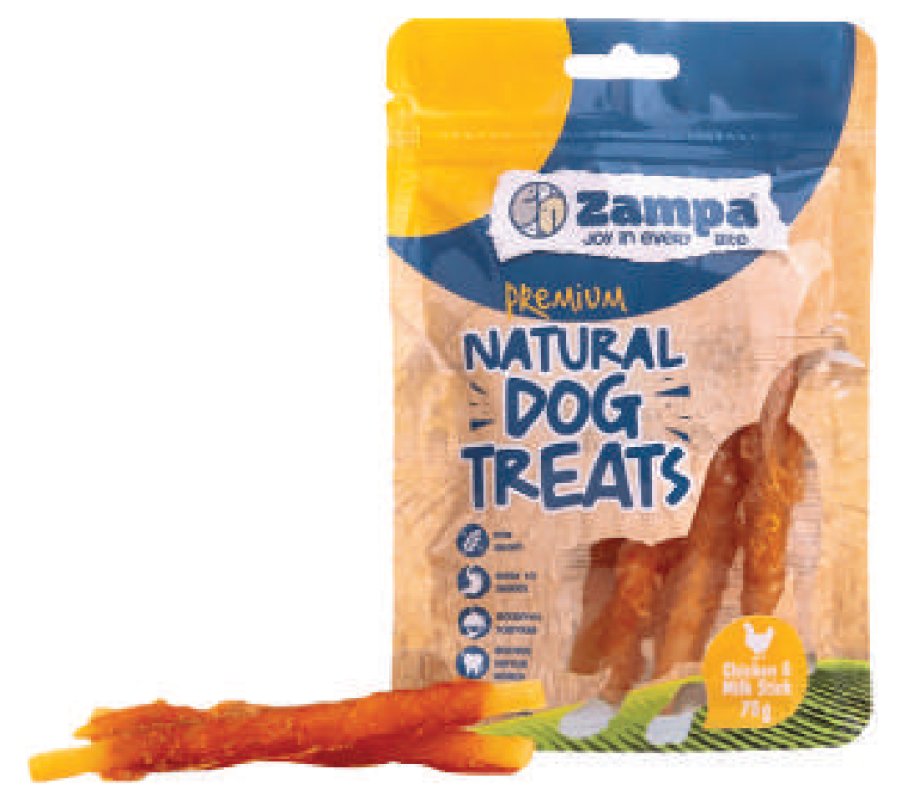 ZAMPA KÖPEK ÖDÜL MAMASI TAVUKLU VE SÜTLÜ ÇUBUK ÖDÜL 12x75g