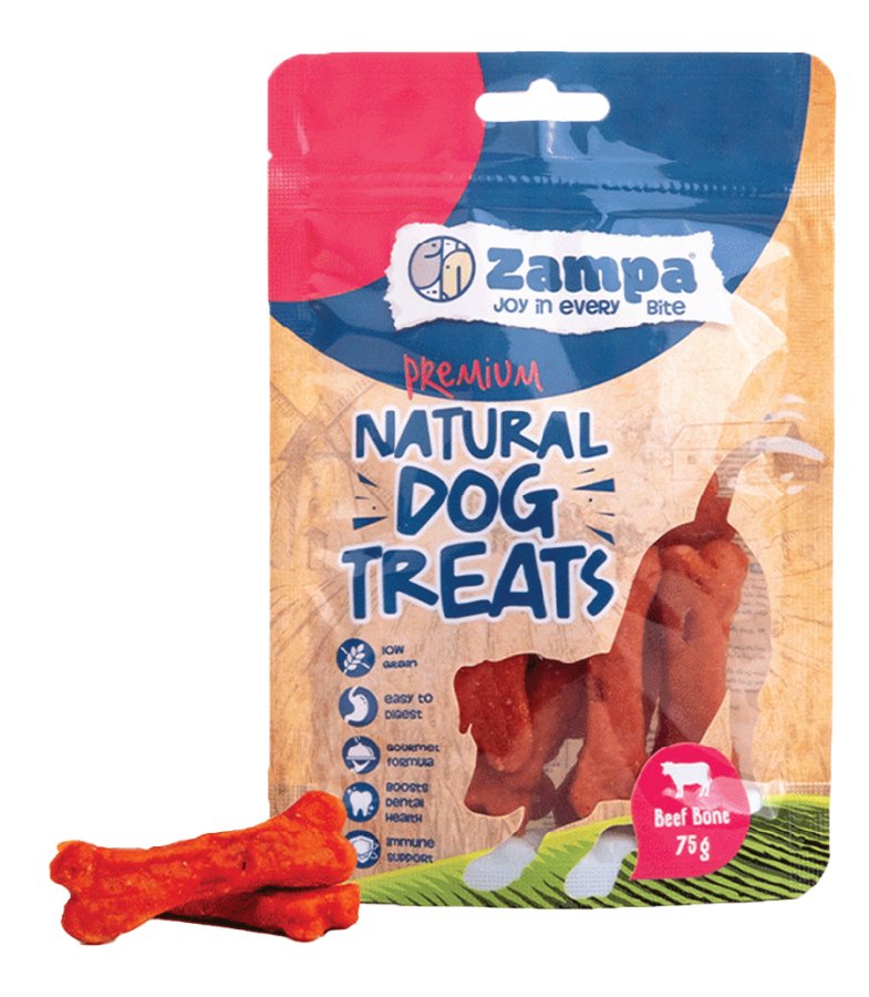 ZAMPA KÖPEK ÖDÜL MAMASI KEMİK ŞEKLİNDE DANA ETİ ÖDÜLÜ 12x75g