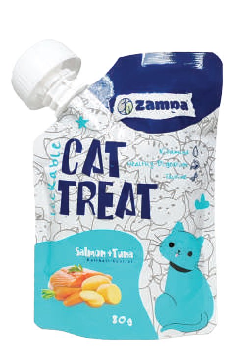 ZAMPA PUDİNG KEDİ ÖDÜLÜ - SOMON  & TON BALIKLI - 10(10x80g)