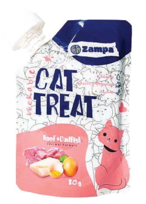ZAMPA PUDİNG KEDİ ÖDÜLÜ - DANA ETLİ & MORİNA BALIKLI - 10(10x80g)