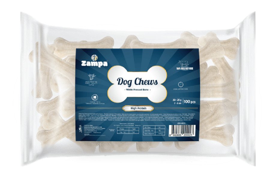 ZAMPA BEYAZ PRESS KEMİK KÖPEK ÖDÜLÜ 100 LÜ 20-25 GR