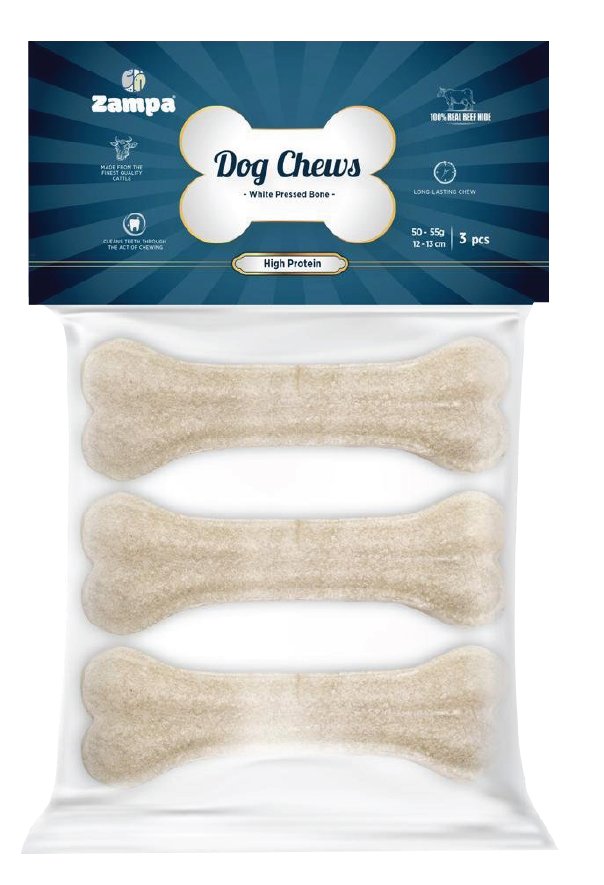 ZAMPA BEYAZ PRESS KEMİK KÖPEK ÖDÜLÜ 3 LÜ 50-55G