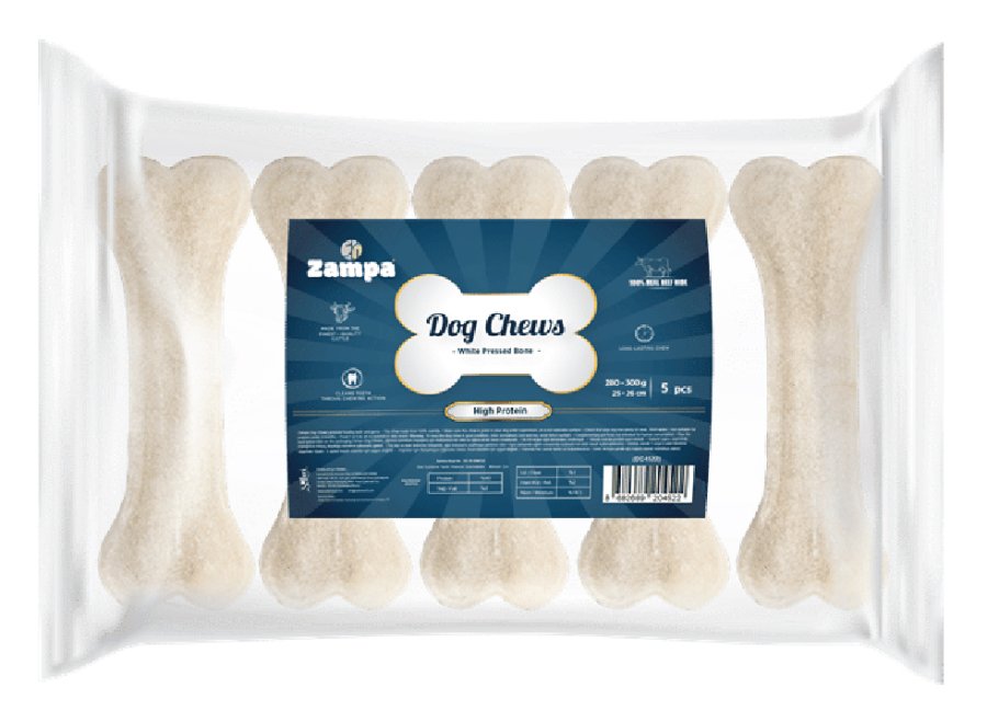 ZAMPA BEYAZ PRESS KEMİK KÖPEK ÖDÜLÜ 5 Lİ 260-270 GR