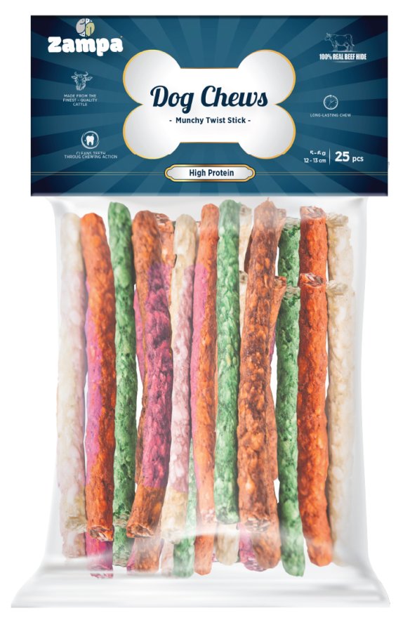 ZAMPA MUNCHY BURGU ÇUBUK (STİCKS) KEMİK KÖPEK ÖDÜLÜ 25 Lİ 5 GR